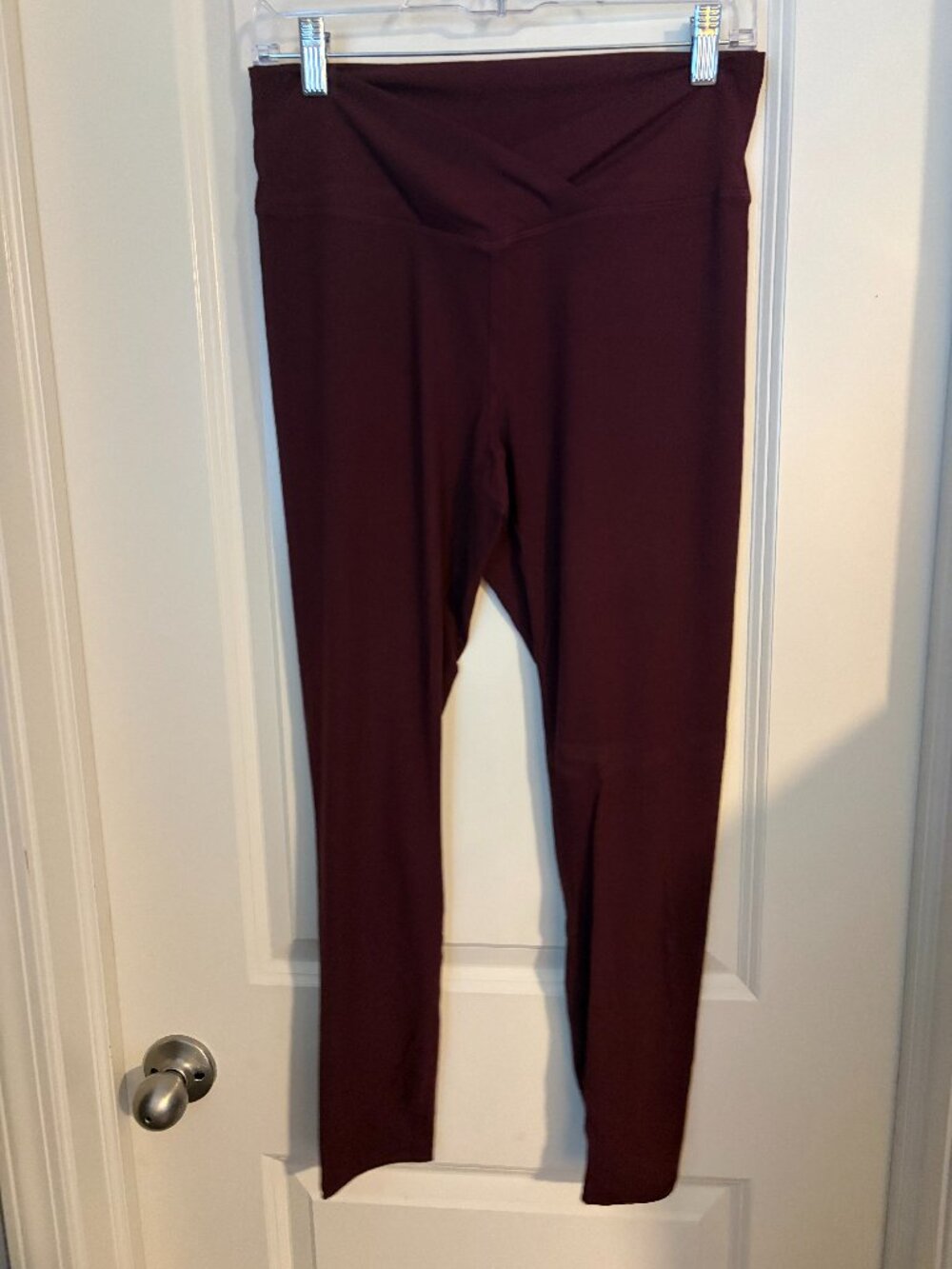 Rae Mode Crossover Leggings- Burgundy- Large
